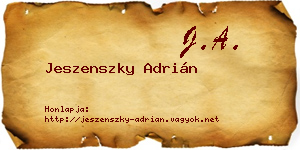 Jeszenszky Adrián névjegykártya